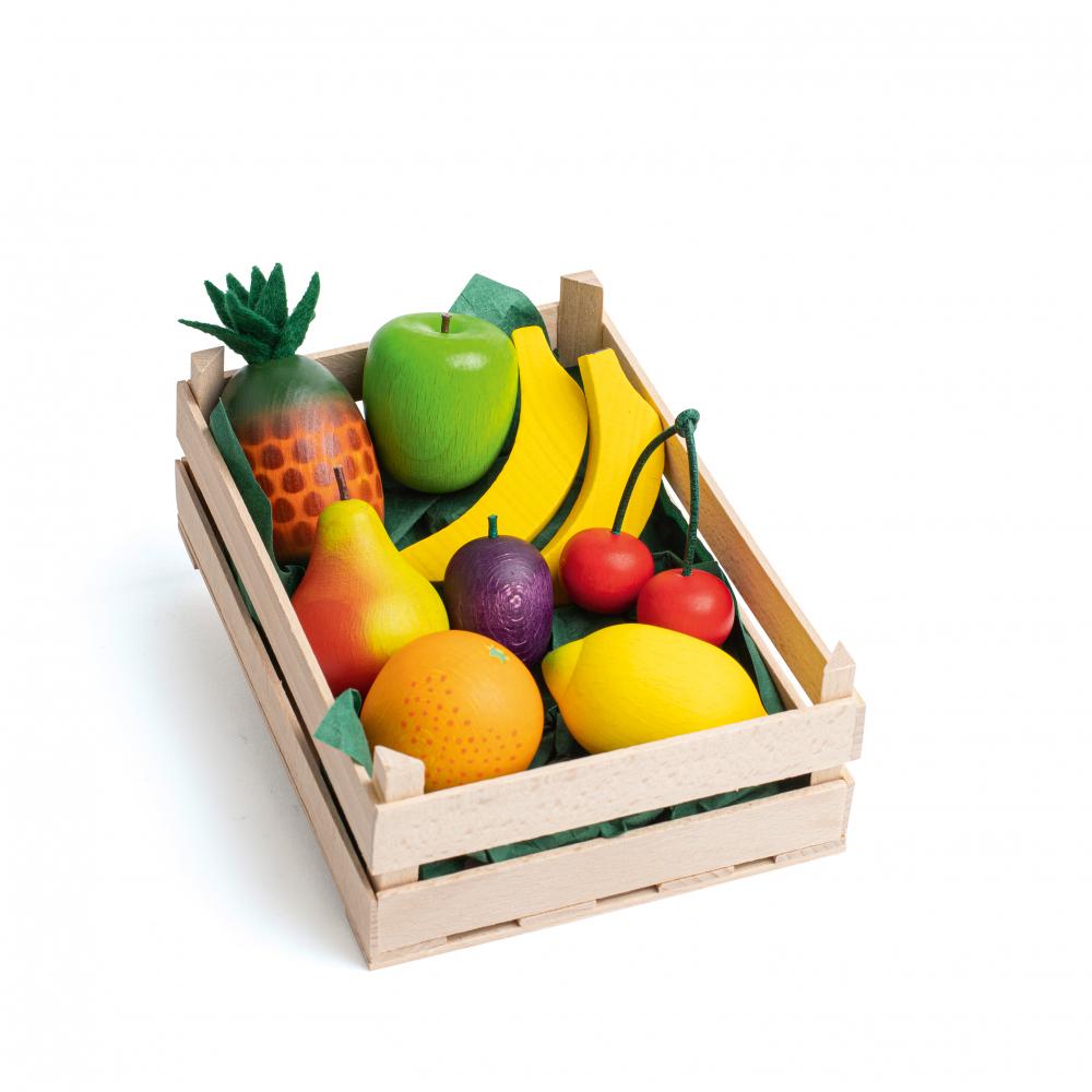 Holz für Kaufladen Erzi 28231 Obstkiste Obst-Sortiment in Kiste 